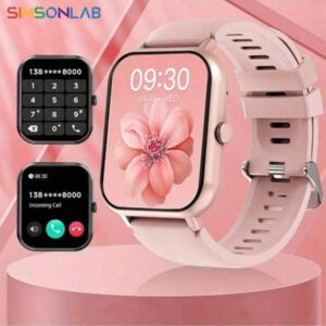 SIMSONLAB Montre connectée 2025 améliorée pour femmes et hommes, prenant en charge les appels sans fil (répondre/passer des appels), les alertes d'informations, le rappel des règles, étanche IP68. Montre connectée avec suivi de fitness, podomètre, compatible avec iOS/Android/ cadeau d'anniversaire