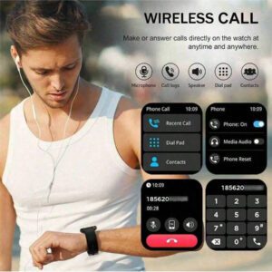 SIMSONLAB Montre connectée 2025 améliorée pour femmes et hommes, prenant en charge les appels sans fil (répondre/passer des appels), les alertes d'informations, le rappel des règles, étanche IP68. Montre connectée avec suivi de fitness, podomètre, compatible avec iOS/Android/ cadeau d'anniversaire