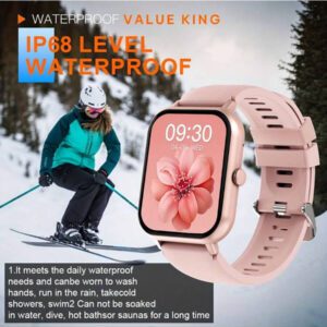SIMSONLAB Montre connectée 2025 améliorée pour femmes et hommes, prenant en charge les appels sans fil (répondre/passer des appels), les alertes d'informations, le rappel des règles, étanche IP68. Montre connectée avec suivi de fitness, podomètre, compatible avec iOS/Android/ cadeau d'anniversaire