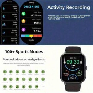SIMSONLAB Montre connectée 2025 améliorée pour femmes et hommes, prenant en charge les appels sans fil (répondre/passer des appels), les alertes d'informations, le rappel des règles, étanche IP68. Montre connectée avec suivi de fitness, podomètre, compatible avec iOS/Android/ cadeau d'anniversaire