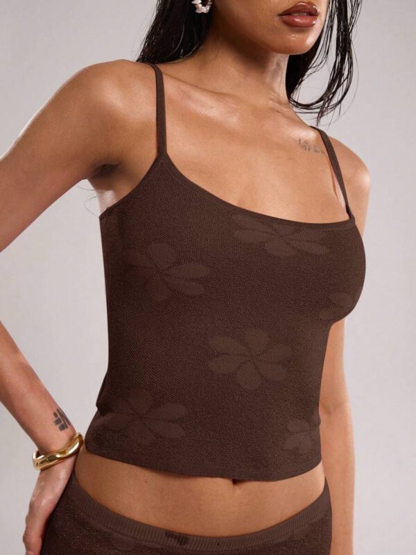 SHEIN BAE Débardeur en maille jacquard décontracté pour femme, été – Image 27