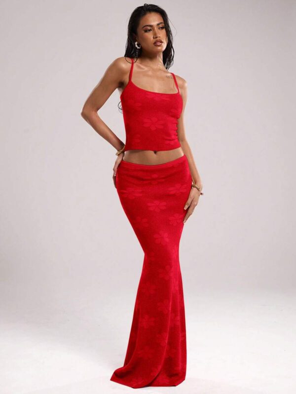 SHEIN BAE Débardeur en maille jacquard décontracté pour femme, été – Image 30