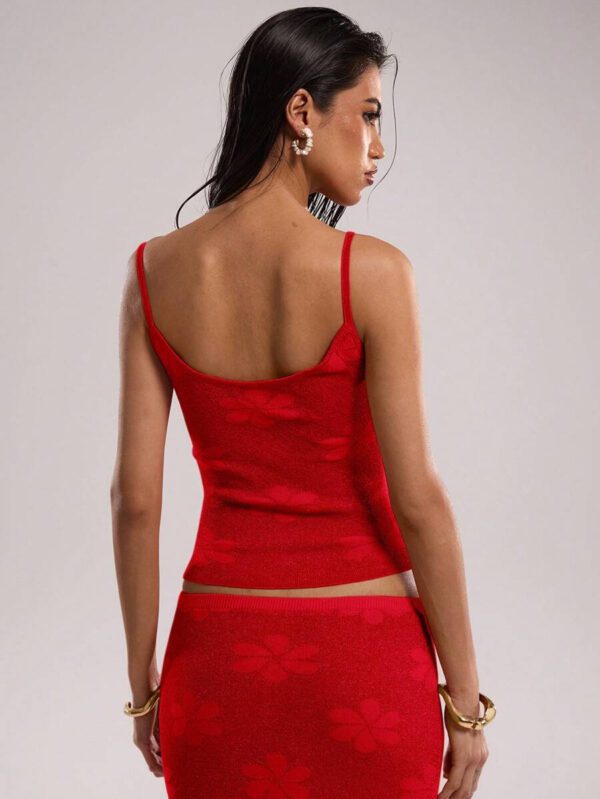 SHEIN BAE Débardeur en maille jacquard décontracté pour femme, été – Image 34