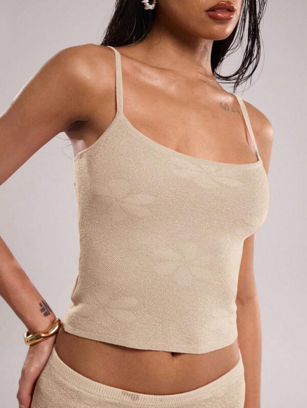 SHEIN BAE Débardeur en maille jacquard décontracté pour femme, été – Image 45