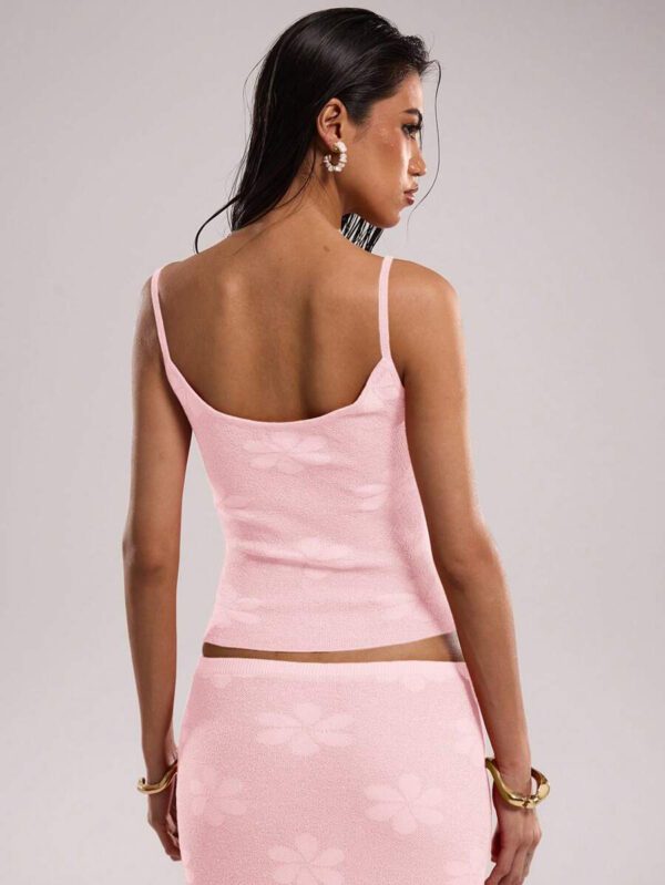 SHEIN BAE Débardeur en maille jacquard décontracté pour femme, été – Image 52