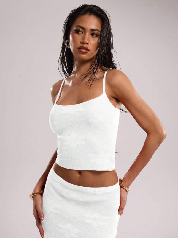 SHEIN BAE Débardeur en maille jacquard décontracté pour femme, été – Image 56
