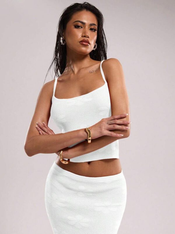 SHEIN BAE Débardeur en maille jacquard décontracté pour femme, été – Image 59