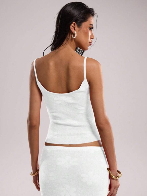 SHEIN BAE Débardeur en maille jacquard décontracté pour femme, été – Image 61