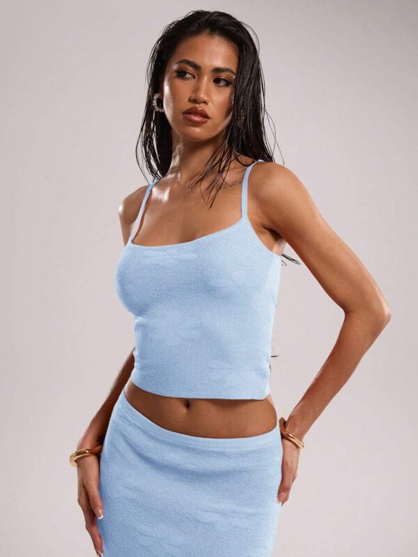 SHEIN BAE Débardeur en maille jacquard décontracté pour femme, été – Image 65