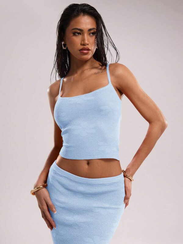 SHEIN BAE Débardeur en maille jacquard décontracté pour femme, été – Image 69