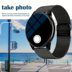 Montre connectée 2025 pour femmes, écran HD de 1,28 pouces. Montre connectée multifonctionnelle prenant en charge l'assistant vocal IA, les alertes de notification, les appels sans fil. Tracker de fitness avec prévisions météorologiques, podomètre, gestion des exercices. Design à la mode, cadeau de la Fête des Mères