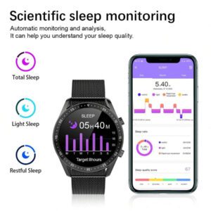 1 pièce Montre connectée unisexe à écran tactile plein 1,50 pouce, traqueur de sports de plein air avec plus de 100 modes sportifs, moniteur de fréquence cardiaque, suivi du sommeil, compteur de pas, prévisions météorologiques, appel sans fil, rappel de message, fond d'écran personnalisable, couleurs noir et argent, convient comme cadeau pour les amis, les couples, la famille, les collègues