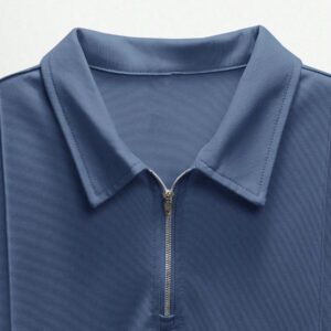 NEON BLANC Polo tricoté de couleur unie pour homme, style casual et streetwear pour un usage quotidien
