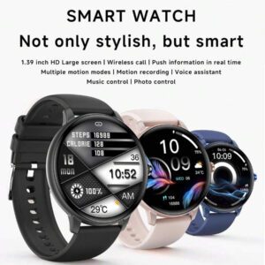SIMSONLAB Montre connectée de 1,35" pour hommes et femmes, tracker de fitness avec plusieurs modes d'exercice, prise en charge des appels sans fil, alertes d'informations, contrôle de la musique, cadrans personnalisables, compatible iOS/Android, cadeau
