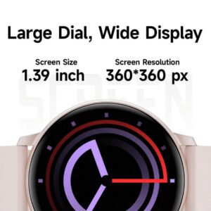 SIMSONLAB Montre connectée de 1,35" pour hommes et femmes, tracker de fitness avec plusieurs modes d'exercice, prise en charge des appels sans fil, alertes d'informations, contrôle de la musique, cadrans personnalisables, compatible iOS/Android, cadeau