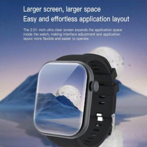 SIMSONLAB 2025 Montre connectée colorée pour hommes et femmes, écran large HD 2,01", multi-mode sport, 190 mAh, appel, réception de messages, contrôle de la musique, localisation du téléphone, podomètre, rappel, cadeau pour la fête des mères