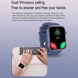 SIMSONLAB 2025 Montre connectée colorée pour hommes et femmes, écran large HD 2,01", multi-mode sport, 190 mAh, appel, réception de messages, contrôle de la musique, localisation du téléphone, podomètre, rappel, cadeau pour la fête des mères