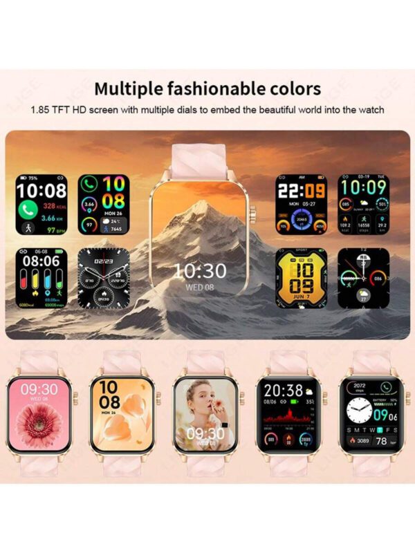 SIEMORL Montre connectée LIGE, plusieurs modes sportifs, appels entrants/SMS, suivi de l'activité physique, règles, rappel de position assise, montre connectée multifonction étanche pour femme – Image 6