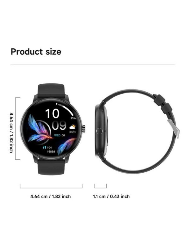 SIMSONLAB Nouvelle montre connectée 2025, 1 pièce de 1,39 po pour hommes et femmes, tracker de fitness avec plusieurs modes d'exercice, alerte d'informations, prise en charge des appels sans fil, cadrans personnalisés, contrôle de la musique, compatible avec iOS/Android, cadeau – Image 9