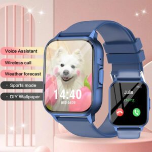 Montre connectée, appel sans fil/numérotation, mode multi-sport, rappel et rejet d'appel, rappel de SMS, fond d'écran personnalisable, compatible avec iPhone/Android