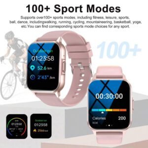 Montre connectée, appel sans fil/numérotation, mode multi-sport, rappel et rejet d'appel, rappel de SMS, fond d'écran personnalisable, compatible avec iPhone/Android