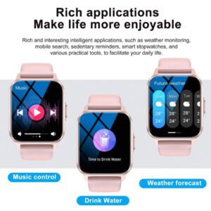 Montre connectée, appel sans fil/numérotation, mode multi-sport, rappel et rejet d'appel, rappel de SMS, fond d'écran personnalisable, compatible avec iPhone/Android