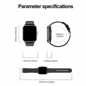 Montre connectée, appel sans fil/numérotation, mode multi-sport, rappel et rejet d'appel, rappel de SMS, fond d'écran personnalisable, compatible avec iPhone/Android