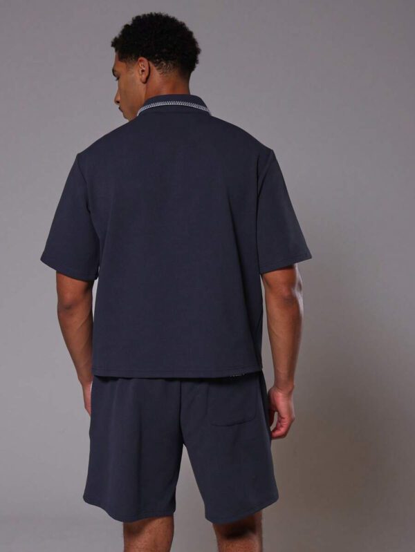 Musero Chemise polo à manches courtes surdimensionnée avec poche brodée "Musero" seulement – Image 4