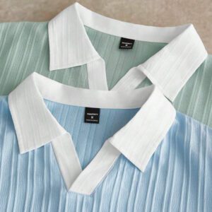 HIMLAND Polo à manches courtes homme, coupe ample et décontractée, en tissu tissé, design mode jeune, convient pour un usage quotidien