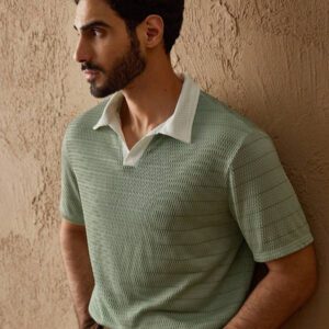 HIMLAND Polo à manches courtes homme, coupe ample et décontractée, en tissu tissé, design mode jeune, convient pour un usage quotidien