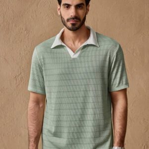HIMLAND Polo à manches courtes homme, coupe ample et décontractée, en tissu tissé, design mode jeune, convient pour un usage quotidien