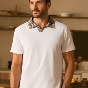 HIMLAND Polo à manches courtes homme, coupe ample et décontractée, en tissu tissé, design mode jeune, convient pour un usage quotidien