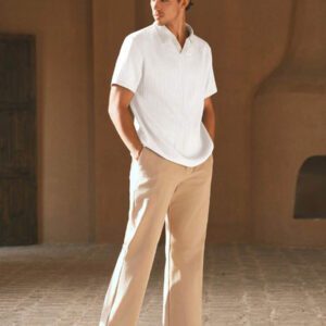 HIMLAND Polo à manches courtes homme, coupe ample et décontractée, en tissu tissé, design mode jeune, convient pour un usage quotidien