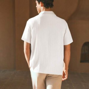 HIMLAND Polo à manches courtes homme, coupe ample et décontractée, en tissu tissé, design mode jeune, convient pour un usage quotidien