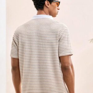 HIMLAND Polo à manches courtes homme, coupe ample et décontractée, en tissu tissé, design mode jeune, convient pour un usage quotidien