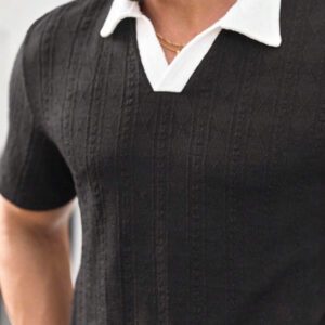 HIMLAND Polo à manches courtes homme, coupe ample et décontractée, en tissu tissé, design mode jeune, convient pour un usage quotidien