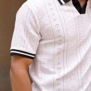 HIMLAND Polo à manches courtes homme, coupe ample et décontractée, en tissu tissé, design mode jeune, convient pour un usage quotidien