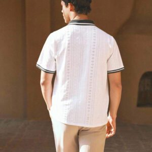 HIMLAND Polo à manches courtes homme, coupe ample et décontractée, en tissu tissé, design mode jeune, convient pour un usage quotidien
