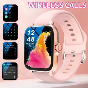 Montre connectée, appel sans fil/numérotation, rappels d'applications variées, convient aux hommes et aux femmes, montres de sport, fond d'écran personnalisable, cadeaux de vacances, cadeaux d'anniversaire