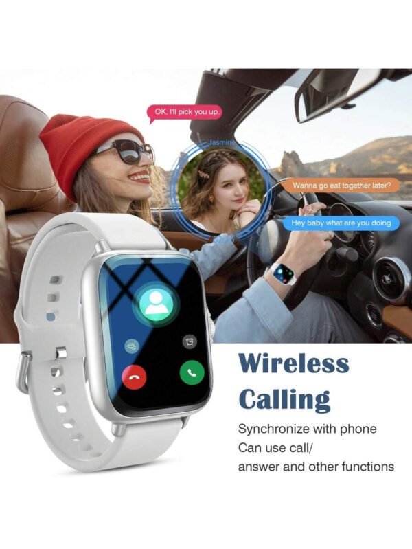 Montre connectée, appel sans fil/numérotation, rappels d'applications variées, convient aux hommes et aux femmes, montres de sport, fond d'écran personnalisable, cadeaux de vacances, cadeaux d'anniversaire – Image 31