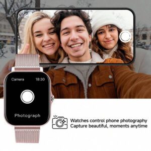 2025 Montre connectée pour femmes, multifonctionnelle avec alerte de notification/appel sans fil/alarme, tracker de fitness avec plusieurs modes sportifs, prévisions météorologiques, design à la mode