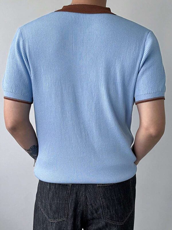 DAZY Polo de golf pour hommes à blocs de couleurs, été – Image 3