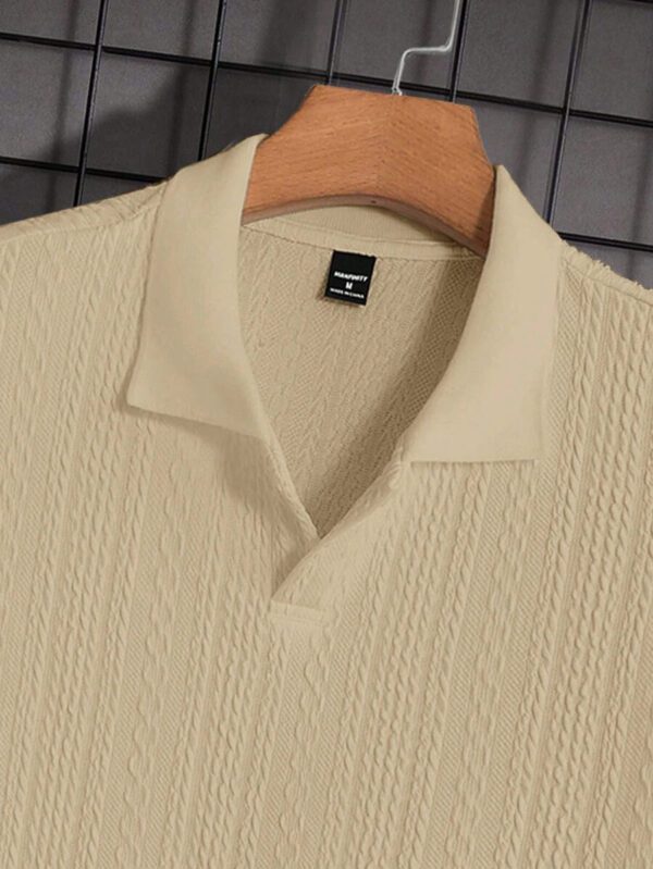 HIMLAND Polo à manches courtes décontracté en tricot jacquard coupe régulière, convient pour un port quotidien – Image 8