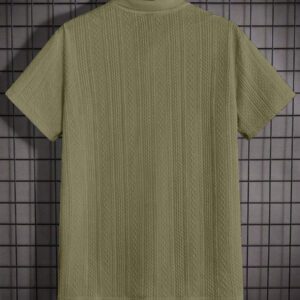 HIMLAND Polo à manches courtes décontracté en tricot jacquard coupe régulière, convient pour un port quotidien