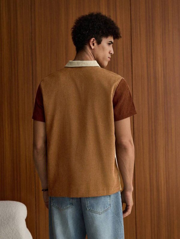 SWAVVY Polo blocs de couleurs pour homme, chemise décontractée blocs de couleurs à boutons, pour sortir, pour les amis – Image 3