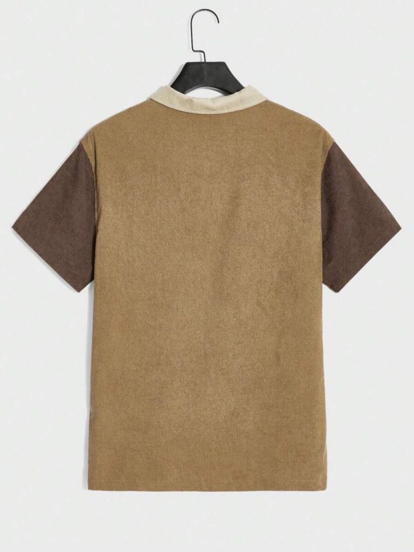 SWAVVY Polo blocs de couleurs pour homme, chemise décontractée blocs de couleurs à boutons, pour sortir, pour les amis – Image 9