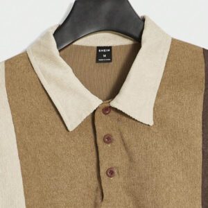 SWAVVY Polo blocs de couleurs pour homme, chemise décontractée blocs de couleurs à boutons, pour sortir, pour les amis