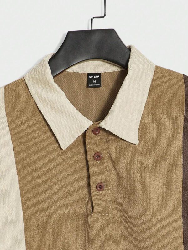 SWAVVY Polo blocs de couleurs pour homme, chemise décontractée blocs de couleurs à boutons, pour sortir, pour les amis – Image 10