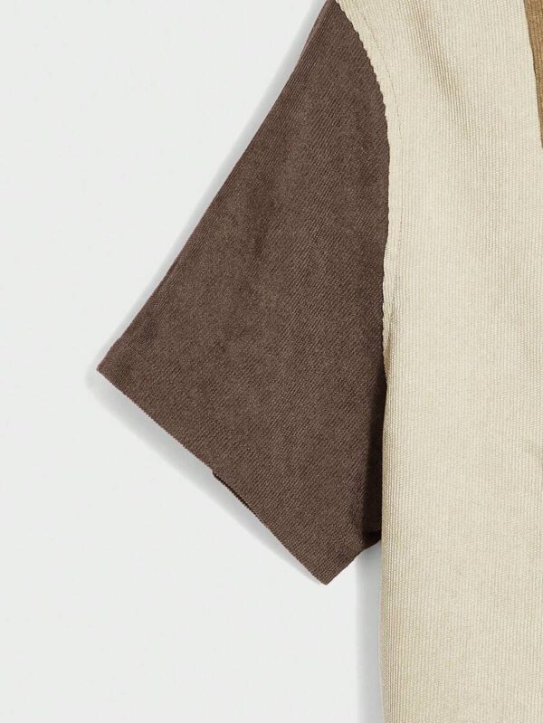SWAVVY Polo blocs de couleurs pour homme, chemise décontractée blocs de couleurs à boutons, pour sortir, pour les amis – Image 11