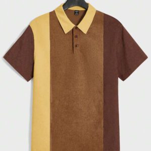 SWAVVY Polo blocs de couleurs pour homme, chemise décontractée blocs de couleurs à boutons, pour sortir, pour les amis